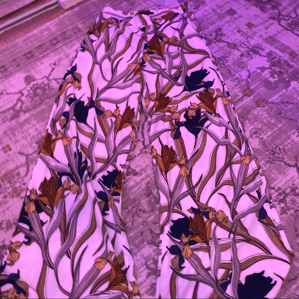 Floral Print Wide-Leg Pants